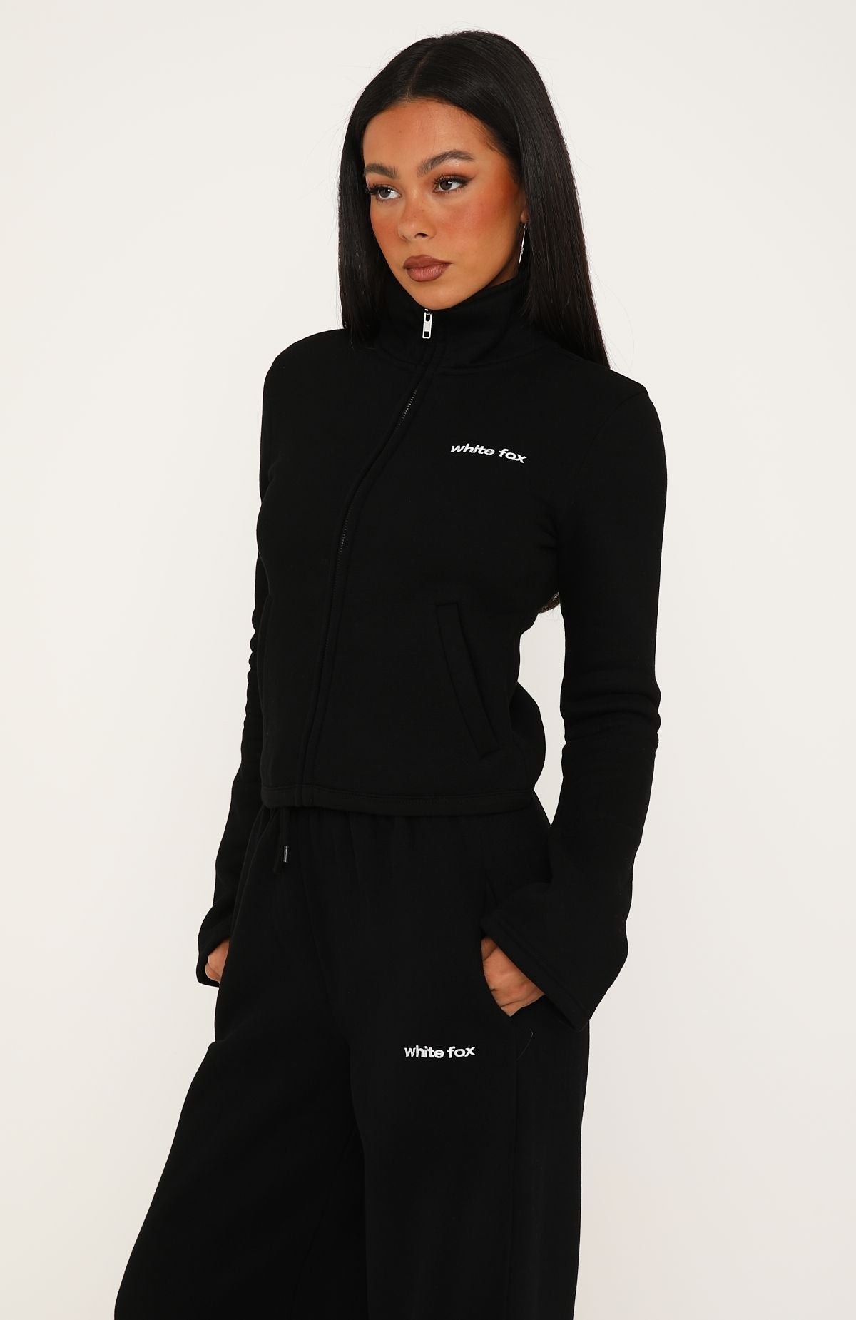 Not Changing Zip Front Funnel Neck Jacket Black view 3