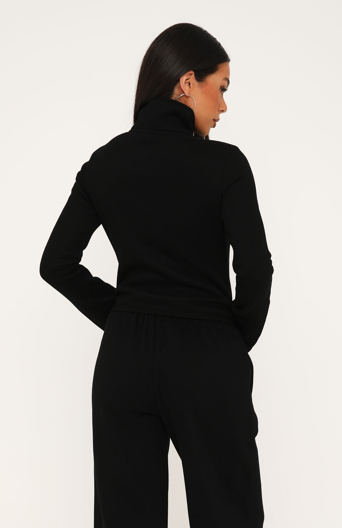 Not Changing Zip Front Funnel Neck Jacket Black view 4