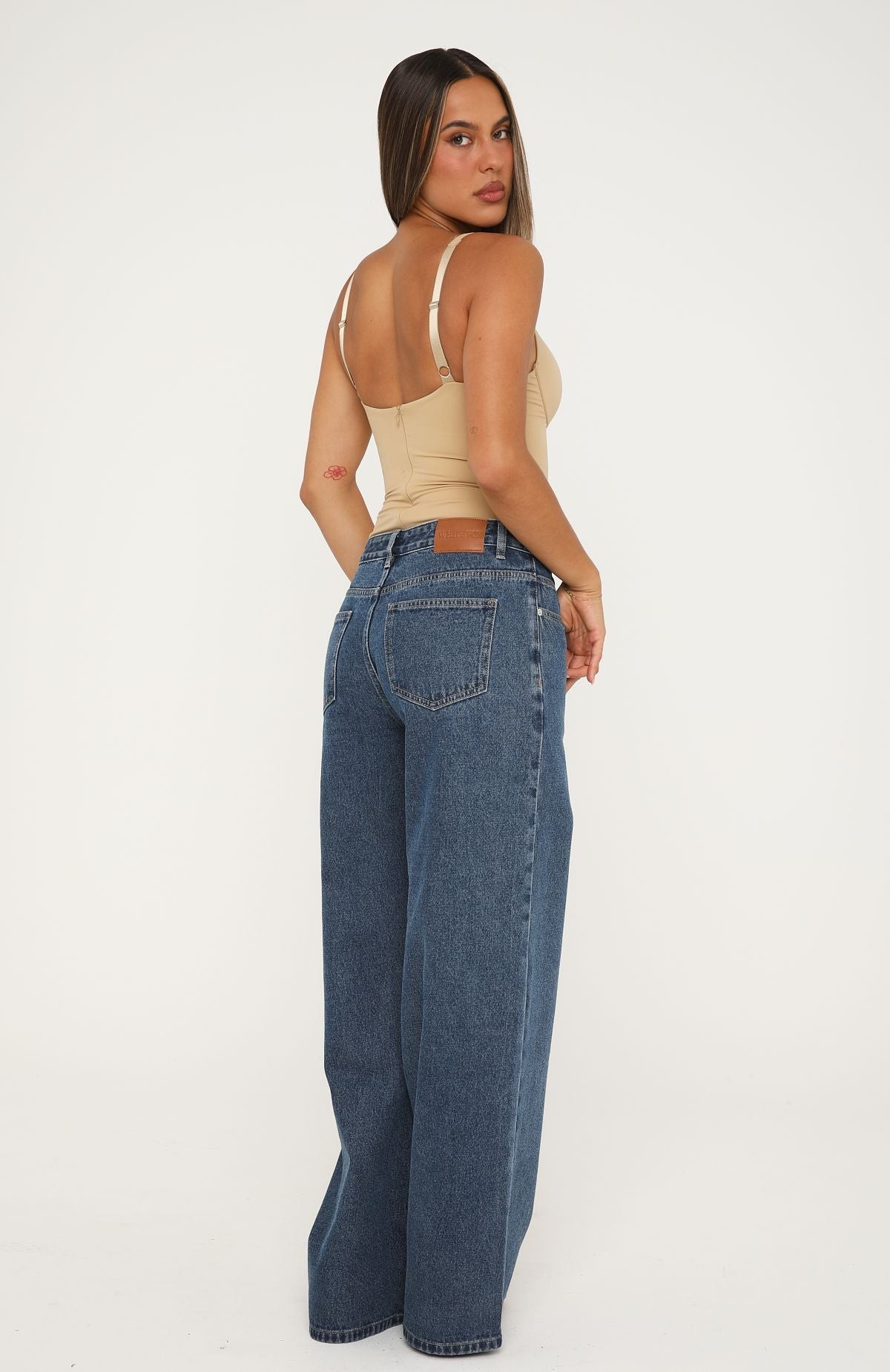 Just My Type Mid Rise Wide Leg Jeans Washed Admiral view 4